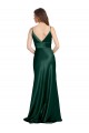 Long Sleeveless Stretch Satin Hunter Sheath Prom Dress Canada Online