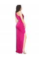 Long Sleeveless Silky Satin Fuchsia Sheath Prom Dress Canada Online