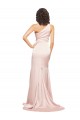 Long Sleeveless Silky Satin Pink Sheath Black Tie Prom Dress Canada Online