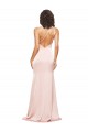 Long Sleeveless Silky Satin Pink Sheath Prom Dress Canada Online