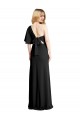 Long Flutter Sleeves Stretch Crepe Black Sheath Prom Dress Canada Online