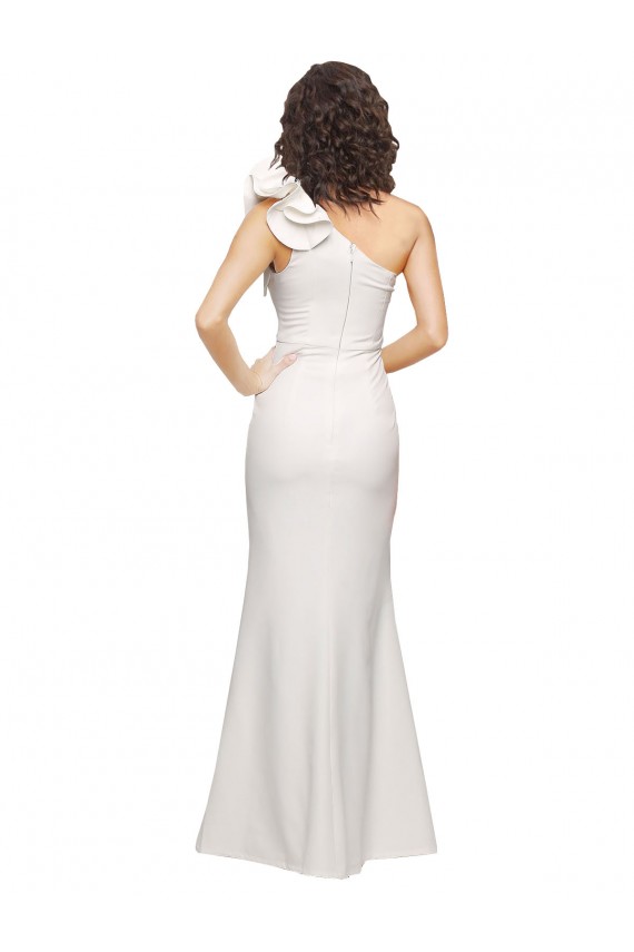 Long Sleeveless Stretch Crepe Ivory Sheath Prom Dress Canada Online