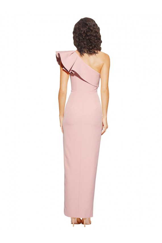 Long Sleeveless Stretch Crepe Mauve Sheath Prom Dress Canada Online