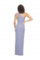 Long Sleeveless Stretch Crepe Smoke Blue One Shoulder Sheath Prom Dress Canada Online
