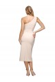 Midi Length Sleeveless Stretch Crepe Nude Sheath One Shoulder Prom Dress Canada Online
