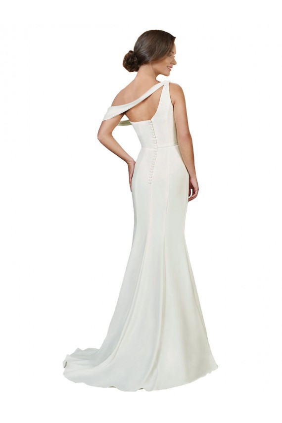 Sweep Train Sleeveless Stretch Crepe Ivory Sheath Prom Dress Canada Online