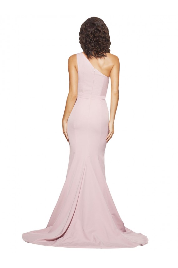 Sweep Train Sleeveless Stretch Crepe Mauve Sheath Prom Dress Canada Online