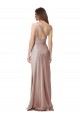 Long Sleeveless Stretch Satin Dusty Pink Sheath Prom Dress Canada Online