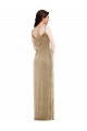 Long Sleeveless Stretch Velvet Champagne Sheath Black Tie Prom Dress Canada Online
