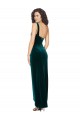 Long Sleeveless Stretch Velvet Dark Green Sheath High Low Prom Dress Canada Online