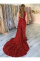 Court Train Sleeveless Velvet Sequin Burgundy Sheath One Shoulder Prom Dress Canada Online