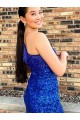 Short Sleeveless Velvet Sequin Royal Blue Sheath Homecoming Dresses Canada Online