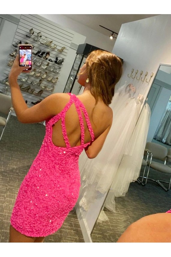 Short Sleeveless Velvet Sequin Sheath Evening Gown Canada Online