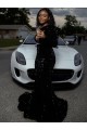 Sweep Train Long Sleeves Velvet Sequin Black One Shoulder Sheath Prom Dress Canada Online