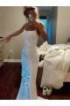 Sweep Train Sleeveless Velvet Sequin Spaghetti Straps Sheath Prom Dress Canada Online