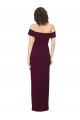 Long Sleeveless Stretch Crepe Burgundy Gold Sheath Low Back Prom Dress Canada Online