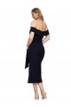 Midi Length Sleeveless Stretch Crepe Black Sheath Prom Dress Canada Online
