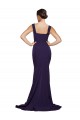 Sweep Train Sleeveless Stretch Crepe Dark Navy Square Neck Sheath Prom Dress Canada Online