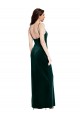 Long Sleeveless Stretch Velvet Dark Green Sheath Prom Dress Canada Online