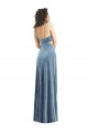 Long Sleeveless Stretch Velvet Dusty Blue Square Neck Sheath Prom Dress Canada Online
