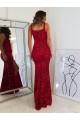 Long Sleeveless Velvet Sequin Burgundy Sheath Prom Dress Canada Online