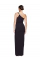 Long Sleeveless Stretch Crepe Black Sheath One Shoulder Prom Dress Canada Online