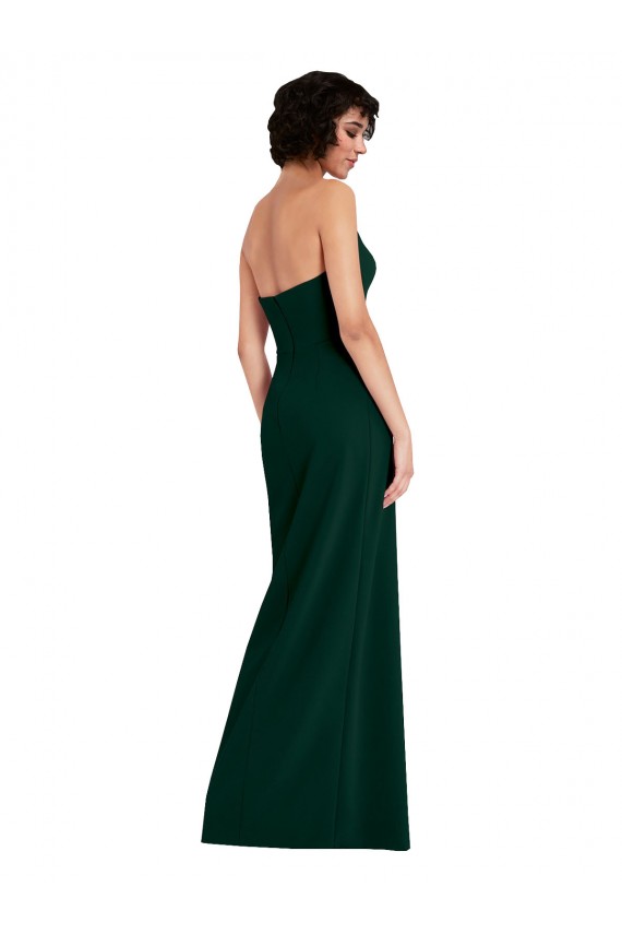 Long Sleeveless Stretch Crepe Midnight Green Sheath Prom Dress Canada Online