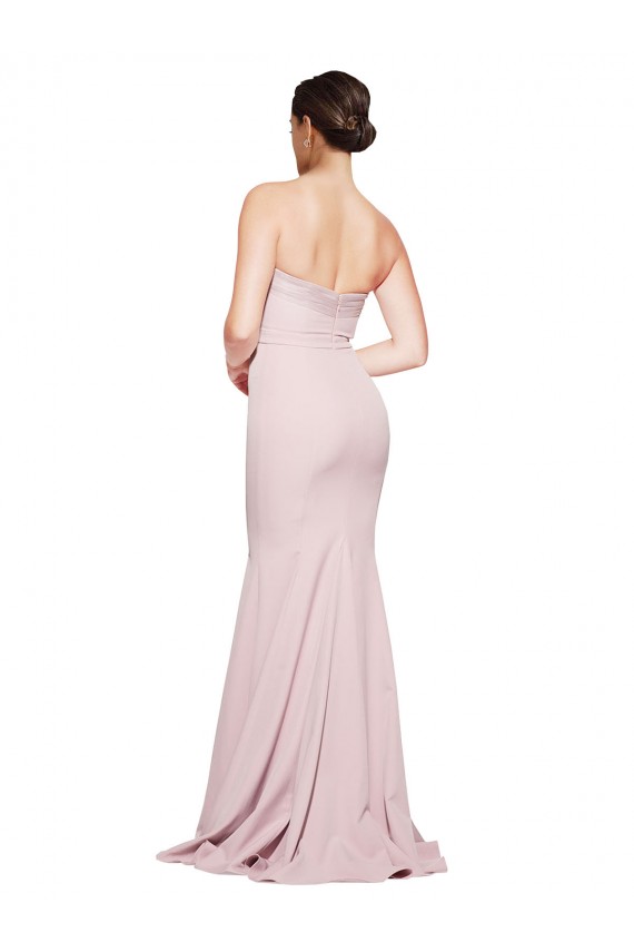 Sweep Train Sleeveless Stretch Crepe Mauve Sheath Low Back Prom Dress Canada Online