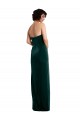 Long Sleeveless Stretch Velvet Dark Green Sheath Black Tie Prom Dress Canada Online