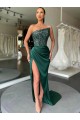 Sweep Train Sleeveless Velvet Sequin Sheath Strapless Prom Dress Canada Online