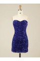 Short Sleeveless Velvet Sequin Sweetheart Sheath Prom Dress Canada Online