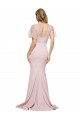 Short Sleeves Long Stretch Crepe & Tulle Mauve Sheath Prom Dress Canada Online