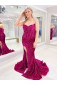 Sweep Train Sleeveless Velvet Sequin Sweetheart Sheath Prom Dress Canada Online