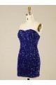 Short Sleeveless Velvet Sequin Sweetheart Sheath Prom Dress Canada Online