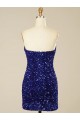 Short Sleeveless Velvet Sequin Sweetheart Sheath Prom Dress Canada Online