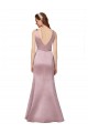 Long Sleeveless Satin Burgundy Sheath Prom Dress Canada Online