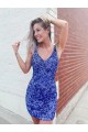 Short Sleeveless Velvet Sequin Sheath Evening Prom Dress Canada Online