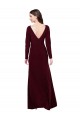 Long Long Sleeves Spandex Burgundy Gold Sheath Prom Dress Canada Online