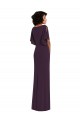 Long Split Sleeves Spandex Grape Sheath Prom Dress Canada Online