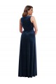 Long Sleeveless Stretch Velvet Dark Navy Sheath Plus Size Formal Prom Dress Canada Online