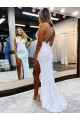 Long Sleeveless Velvet Sequin Sheath V-Neck Prom Dress Canada Online