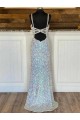 Sweep Train Sleeveless Velvet Sequin Sheath Prom Dress Canada Online
