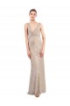 Long Sleeveless Sequin & Sparkling Sequin Silver V-Neck Sheath Prom Dress Canada Online