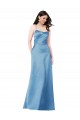 Long Sleeveless Satin Sky Blue Sheath Prom Dress Canada Online