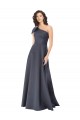 Long Sleeveless Satin Slate Grey A-Line Prom Dress Canada Online