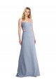 Long Sleeveless Stretch Crepe Smoke Blue A-Line Prom Dress Canada Online