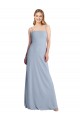Long Sleeveless Stretch Crepe Smoke Blue Square Neck A-Line Prom Dress Canada Online