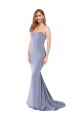 Long Sleeveless Stretch Crepe Smoke Blue Mermaid Prom Dress Canada Online