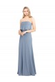 Long Sleeveless Stretch Crepe Smoke Blue Sheath Prom Dress Canada Online