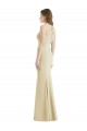 Long Sleeveless Stretch Crepe Champagne Trumpet Open Back Prom Dress Canada Online